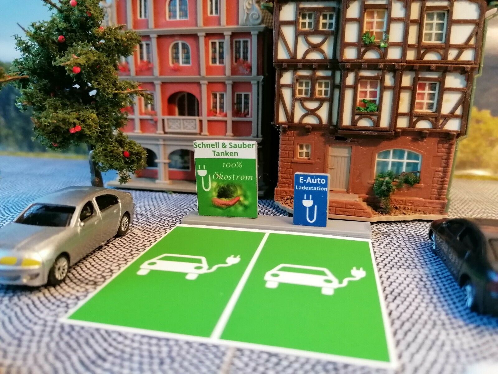 Ladestation für E-Fahrzeuge - Ladesäule für E-Auto | Spur H0 | 1:87