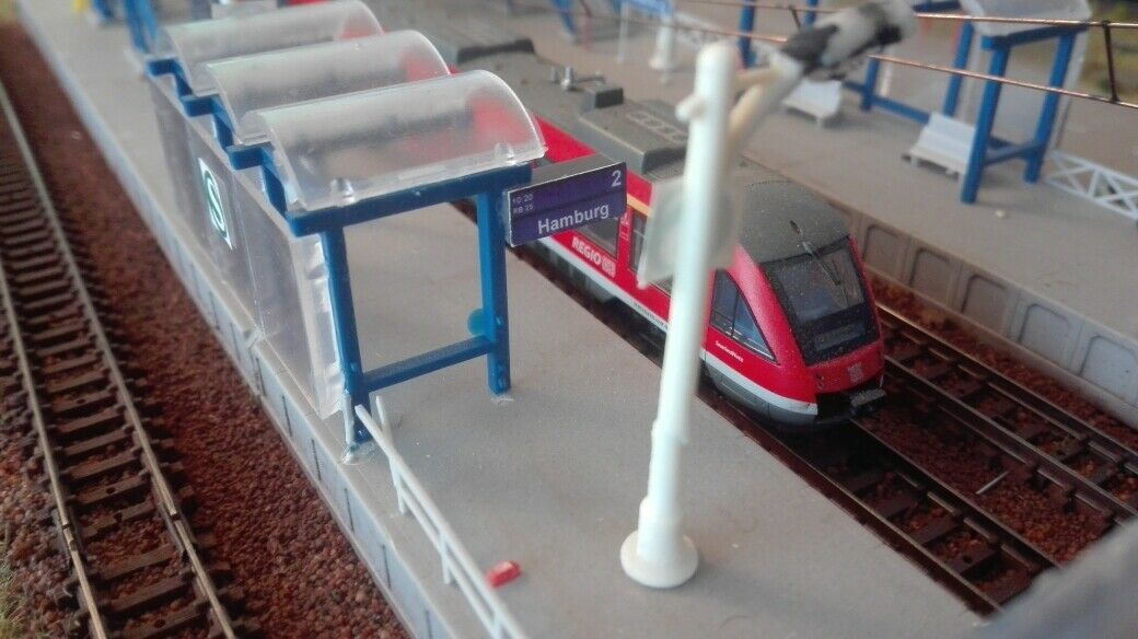 Zugzielanzeiger 6 Stück DB N | Bahnsteig | Bahnhof |1:160