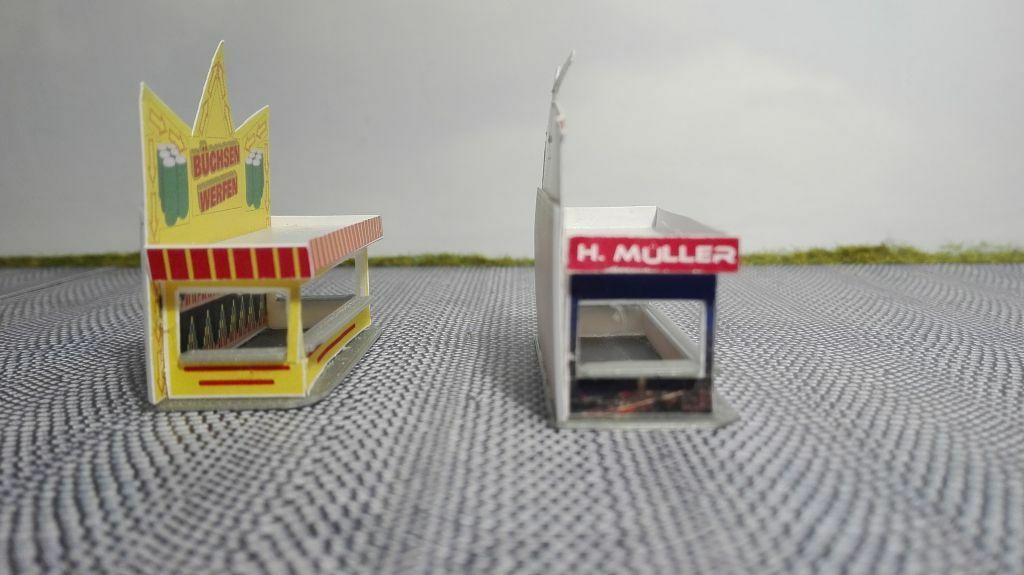 2 Kirmesbuden Büchsenwerfen Schiesshalle | Spur N | Kirmes | Rummel Fahrgeschäft