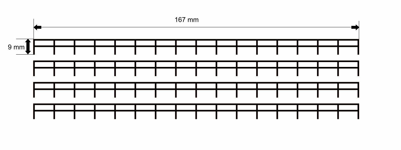 Geländer schwarz | Spur N 1:160 | über 66 cm länge