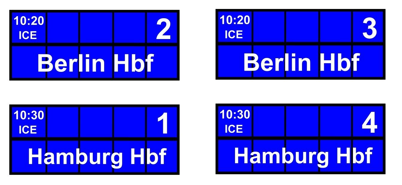 Zugzielanzeiger 2 Stück DB | Bahnsteig | Bahnhof |1:87 | ICE