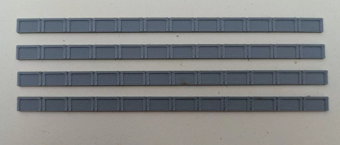 Bahnsteigkante Spur H0 TT N Z 4 Stück 6mm -  Farbe Grau