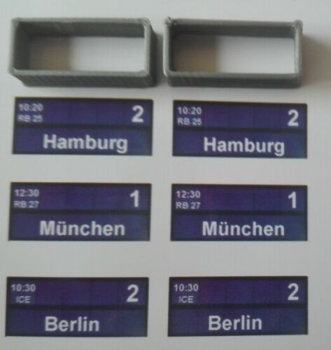 Zugzielanzeiger 6 Stück DB N | Bahnsteig | Bahnhof |1:160