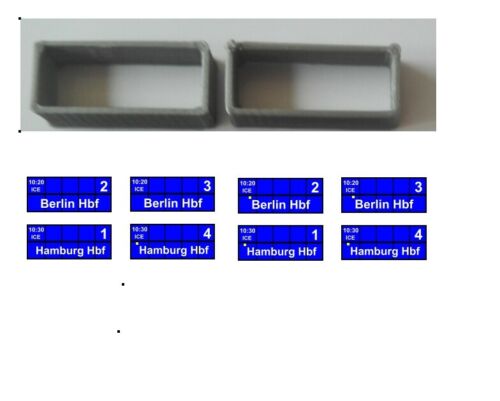 Zugzielanzeiger 2 Stück DB N | Bahnsteig | Bahnhof |1:160 | ICE 
