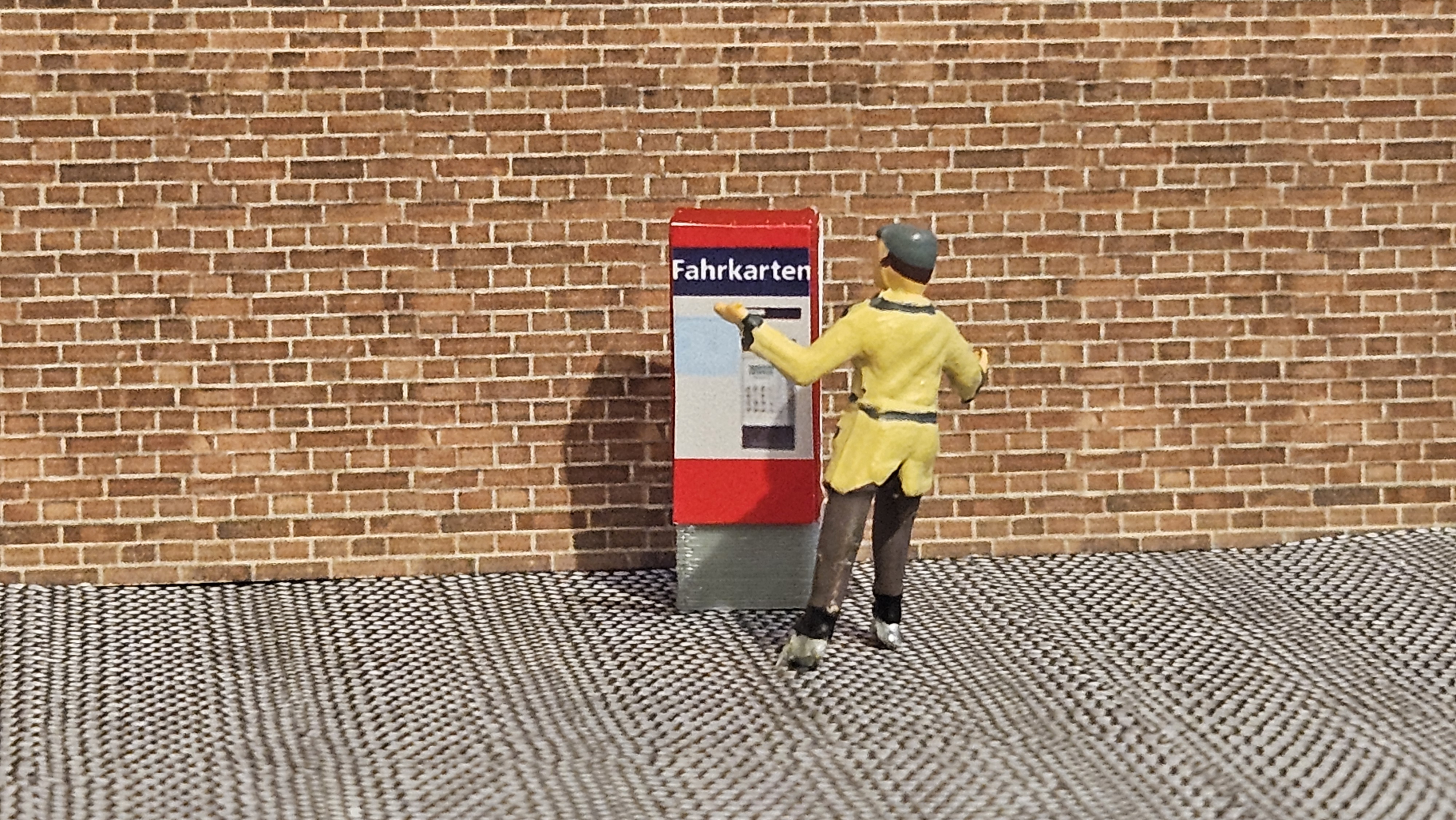 Ticketautomat Fahrkartenautomat mit LED  H0 |Bahnsteig| Bahnhof - Fertigmodell