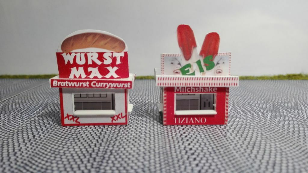 2 Kirmesbuden Eis und Currywurst | Spur N | Kirmes | Rummel | Volksfest