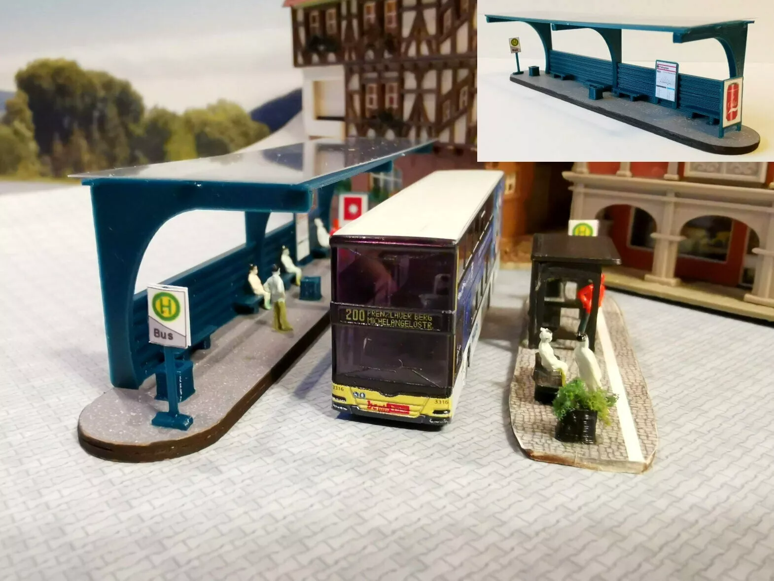 Busbahnhof | Spur N | Haltestelle Bausatz
