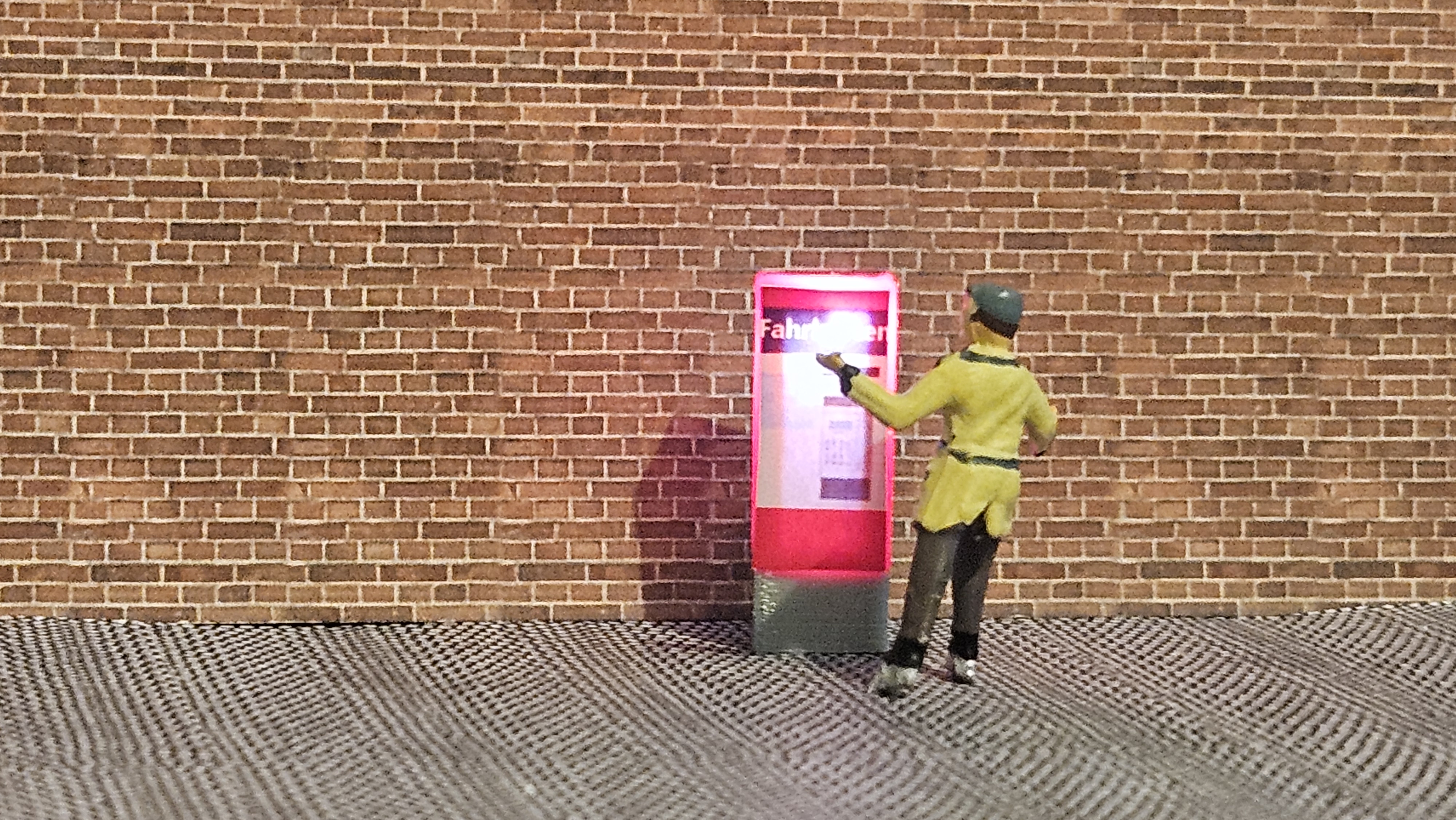 Ticketautomat Fahrkartenautomat mit LED  H0 |Bahnsteig| Bahnhof - Fertigmodell