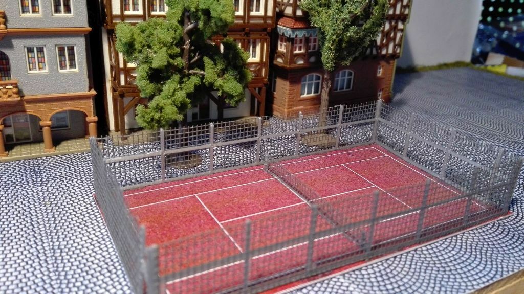 Tennisplatz mit Zaun | Spur N 1:160 | Bausatz