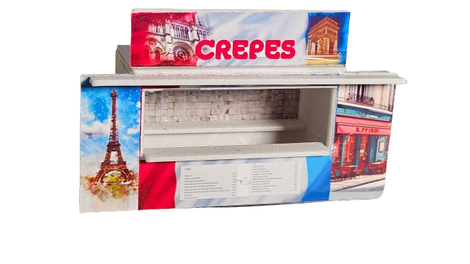 Kirmesbude "Crepes Stand" | Verkaufswagen | Spur H0 1:87 | Lasercut Bausatz