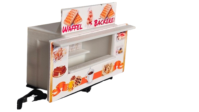 Kirmesbude "Waffelbäckerei" | Verkaufswagen | Spur H0 1:87 | Lasercut Bausatz