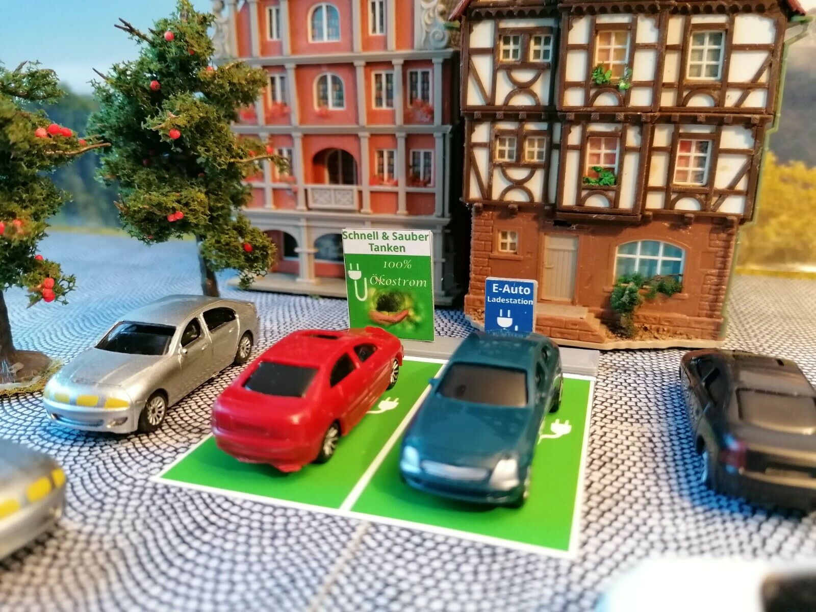 Ladestation für E-Fahrzeuge - Ladesäule für E-Auto | Spur H0 | 1:87