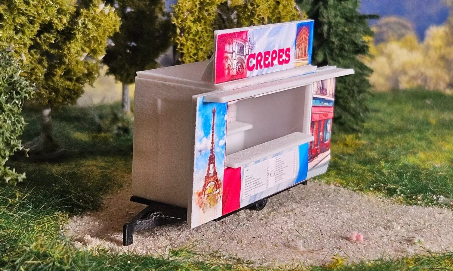 Kirmesbude "Crepes Stand" | Verkaufswagen | Spur H0 1:87 | Lasercut Bausatz
