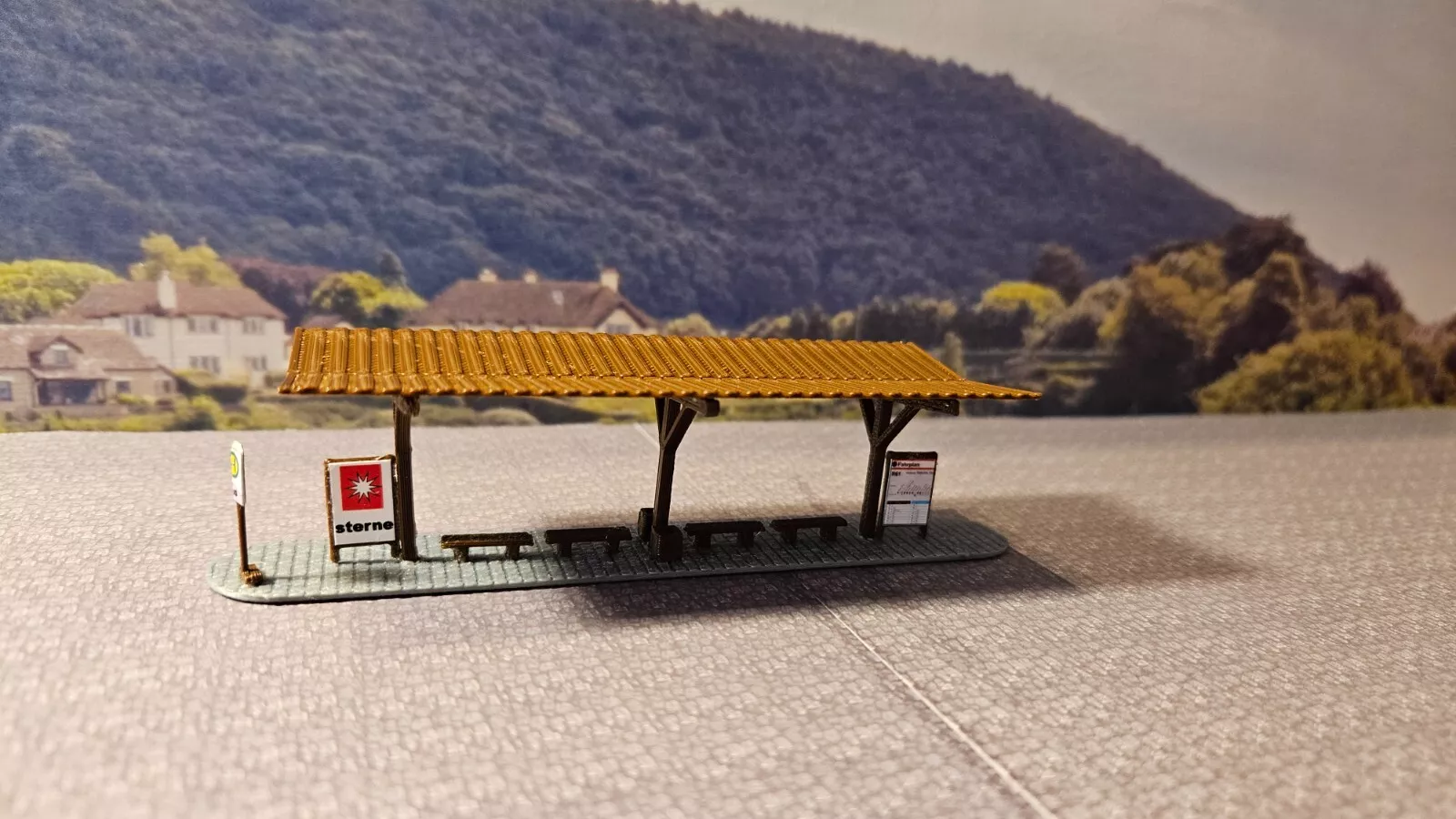 Busbahnhof doppelseitig | Spur N | Haltestelle Bausatz
