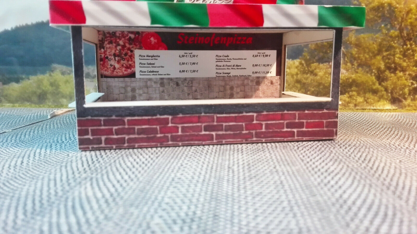 Pizzastand | Pizzeria | für Rummel oder Straßenfest |Lasercut Bausatz 1:87