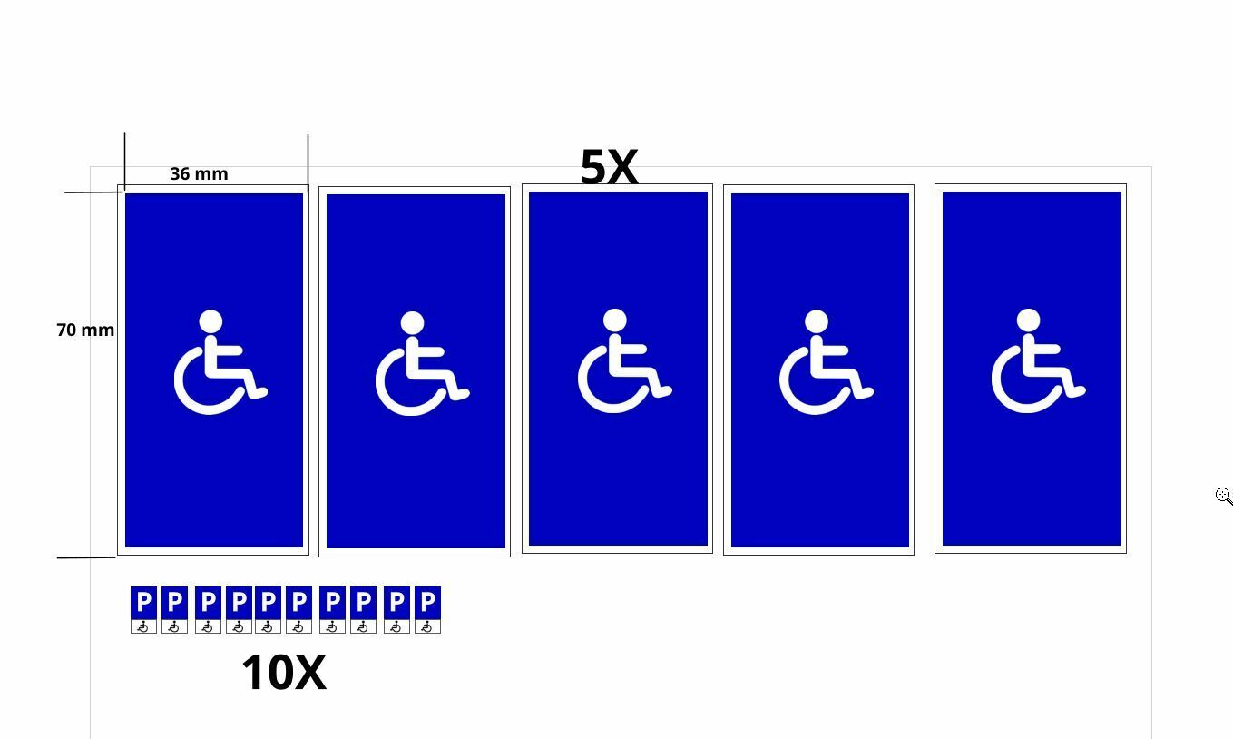 Parkplatz Behinderte / Versehrte | Spur H0 1:87 | Fotokarton