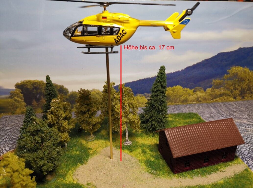 Hubschrauber 1:87 motorisiert | schwebender Helicopter mit Unterflurantrieb