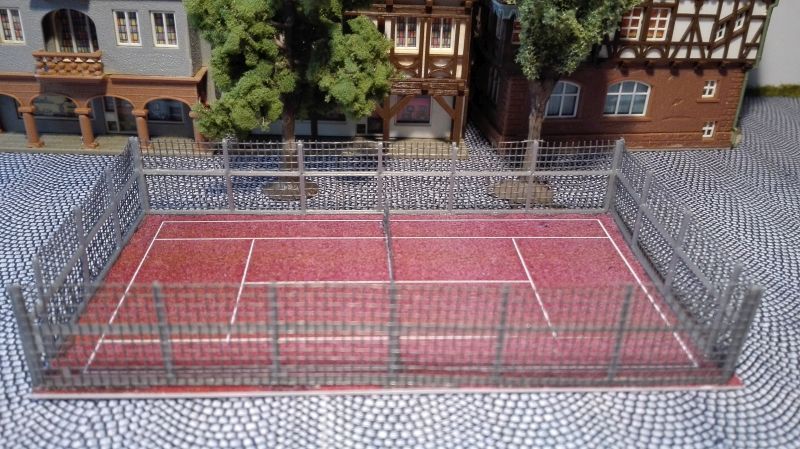 Tennisplatz mit Zaun | Spur N 1:160 | Bausatz