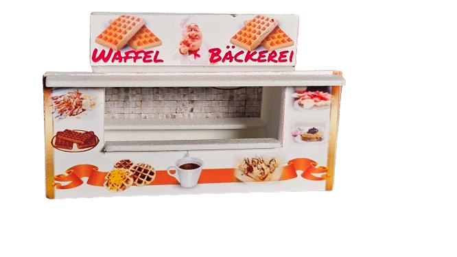 Kirmesbude "Waffelbäckerei" | Verkaufswagen | Spur H0 1:87 | Lasercut Bausatz