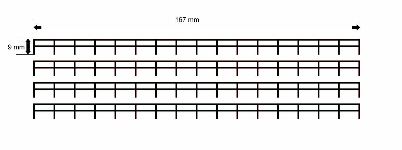 Geländer grau | Stahlgeländer | Spur N 1:160 | über 66 cm länge