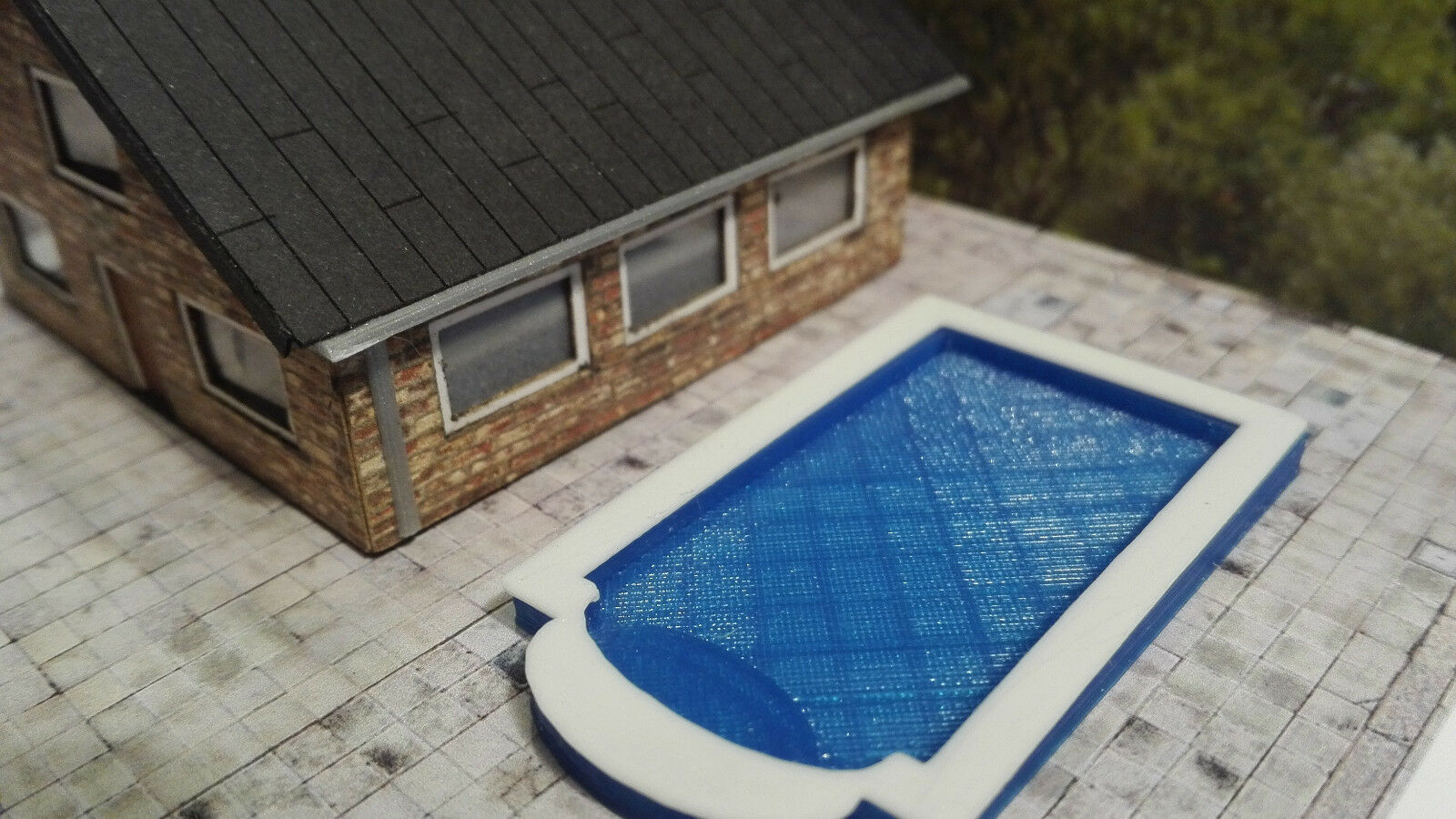 2 X Swimmingpool | Pool mit Treppe | Schwimmbad | Bausatz 1:160 | Spur N |